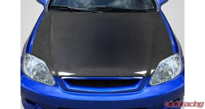 1999-2000 Honda Civic Carbon Creations Geo6ix Dritech OEM Look Hood - 1 Piece - 119199