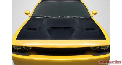 2008-2023 Dodge Challenger Carbon Creations Geo6ix Dritech Hellcat Look Hood - 1 Piece - 119204
