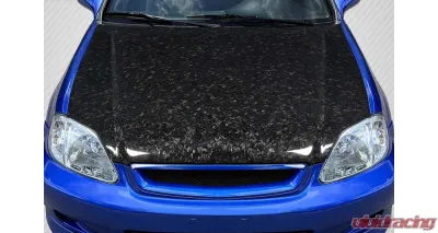 1999-2000 Honda Civic Carbon Creations AeroForge Dritech OEM Look Hood - 1 Piece - 119235