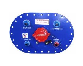 ATL Racing 6x10 inch Steel Regular Tank-Fill Plate Flap Valve Assembly w/ 2 #10 Outlets & Twist-Off Billet Cap