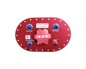 ATL Racing 6x10 inch Aluminum Regular Tank-Fill Plate Flap Valve Assembly w/ 2 #10 Outlets & Twist-Off Billet Cap