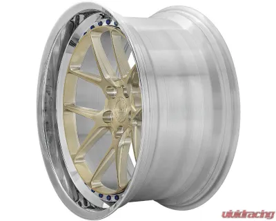 BC Forged LE52 Wheel 5x112 22x11 +18mm | 22x12+25mm | Polished Clear Barrel Flat Lip | Satin Royal Gold | Standard Flush Mount - BCF-LE52-CUSTOM