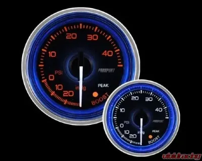 ProSport 2-1/16" Crystal Series Blue/White Electric Boost Gauge - 216CLSNWABOU-R.PSI