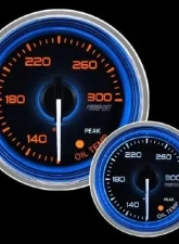 ProSport 2-1/16" Crystal Blue/White Oil Temperature Gauge                                     - 216CLSNWAOTU-R.F - Image 2