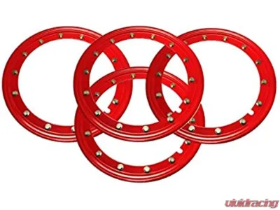 ProSport 4pcs 16" Red Simulated Beadlocks Hubcap Ring - PSBLRED16