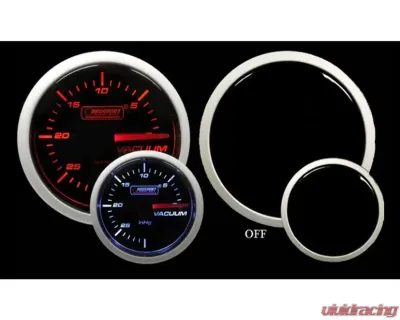 ProSport Performance Series 2-1/16" Amber / White Vacuum Gauge (Mechanical) - 216BFWAVASM.INHG