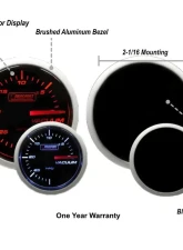ProSport Performance Series 2-1/16" Amber / White Vacuum Gauge (Mechanical)                                     - 216BFWAVASM.INHG - Image 2