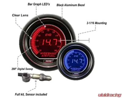 ProSport 2-1/16" EVO Wideband Digital Air Fuel Ratio kit w/ Bosch Sensor - 216EVOAFRPK4.9-WO-NW