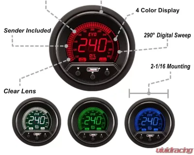 ProSport 2-1/16" Premium Evo Electrical Oil Temperature Gauge - 216EVOOT-PK-R.F