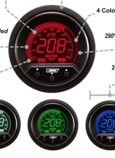 ProSport 2-1/16" Premium Evo Electrical Water Temperature Gauge                                     - 216EVOWT-PK.R.F - Image 3