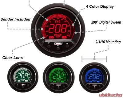 ProSport 2-1/16" Premium Evo Electrical Water Temperature Gauge - 216EVOWT-PK.R.F