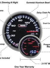 ProSport 2-1/16" JDM Electrical Oil Pressure Gauge                                     - 216JDMOP-R.PSI - Image 3