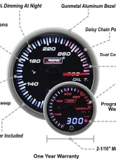ProSport 2-1/16" JDM Electrical Oil Temperature Gauge                                     - 216JDMOT-R.F - Image 3