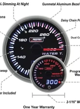 ProSport 2-1/16" JDM Electrical Water Temperature Gauge                                     - 216JDMWT-R.F - Image 3