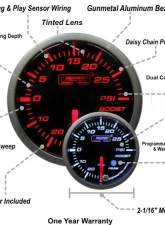 ProSport 2-1/16" Premium Amber / White Electric Boost Gauge                                     - 216SMBOSWL270-PK.PSI - Image 3