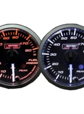 ProSport 2-1/16" Premium White Pointer Clear Lens Amber/White Fuel Pressure Gauge                                     - 216SMWAFPWNCL270-PK.F - Image 2
