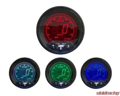 ProSport 3-3/8" Premium EVO Series Speedometer With Peak/Warning - 338EVOSP-PK-MPH