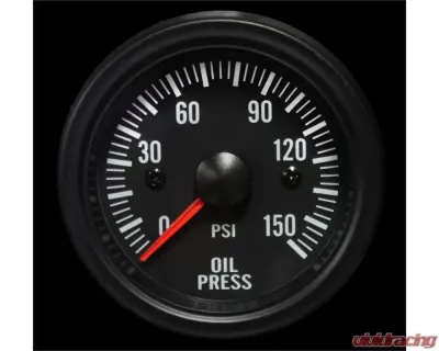 ProSport 2-1/16" Electrical Oil Temperature Gauge Clear Lens White LED - PSYOT270-12.F