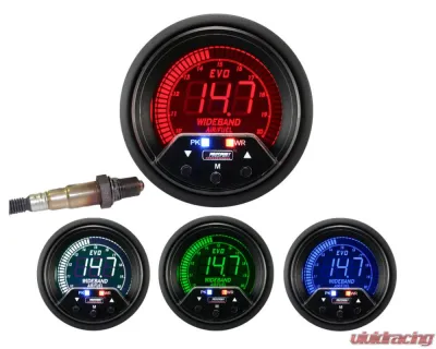ProSport 60mm 4 Color Premium EVO Series Wideband Air Fuel Ratio Gauge Kit - 238EVOAFRPK4.9-WO