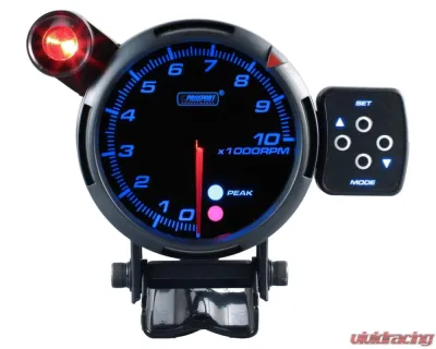 ProSport 80mm Amber | White | Blue Premium Series Tachometer  With Warning Light - 314SMTASWL270-PK