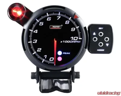 ProSport 80mm Amber | White | Blue Premium Series Tachometer  With Warning Light - 314SMTASWL270-PK