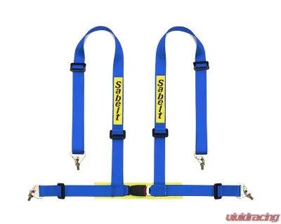 Sabelt Clubman Saloon 4-Point Blue Snap Hook Harness (ECE Approved) w/ Shoulder Pads - CFCC901070NP_B
