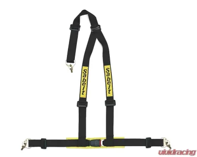 Sabelt Clubman Saloon 3-Point Full 2 Inch Snap Hook Black Harness (ECE Approved) - CFCC902005N_B