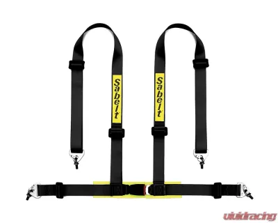 Sabelt Clubman Saloon 4-Point Black Snap Hook Harness (ECE Approved) w/ Shoulder Pads - CFCC902070NP_B