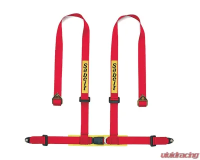 Sabelt Clubman Saloon 4-Point Red Bolt-On Harness (ECE Approved) w/ Shoulder Pads - CFCC904001NP_A