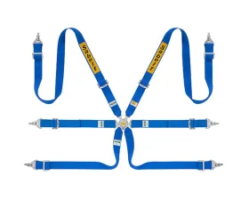 Sabelt FIA8853-2016 6-Point Steel Saloon Rally Racing Harness w/ 2 Inch Blue Belts & Straps