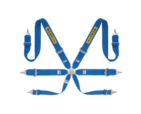 Sabelt FIA8853-2016 Silver Saloon Rally Full Racing Harness w/ 3 Inch Blue Shoulder & Lap Belts Racing Harness