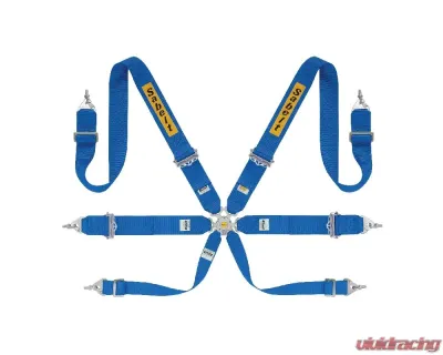 Sabelt FIA8853-2016 Silver Saloon Rally Full Racing Harness w/ 3 Inch Blue Shoulder & Lap Belts Racing Harness - CFCI1335A633SU2F