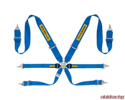 Sabelt FIA8853-2016 Steel Saloon Rally 6-Point Racing Harness w/ 3 Inch Shoulder Straps | 2 Inch Lap & Sub Belts - Blue - CFCI1335S632SD2F