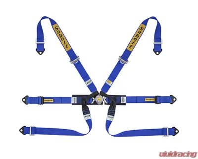 Sabelt FIA8853-2016 Silver Formula Racing Harness w/ 2-Inch Blue Aluminum Pull Up Straps & Belts - CFCI1350A622FU3F6