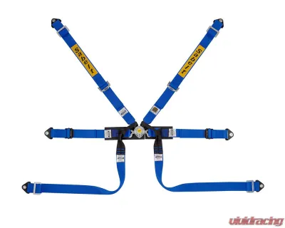 Sabelt FIA8853-2016 Silver Formula Racing Harness w/ 2-Inch Blue Pull Up Straps & Belts - CFCI1350S622FU3F6