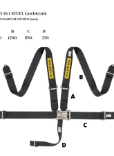 Sabelt SFI 16.1 Steel Saloon Harness 3 Inch Latch & Link - Black                                     - CFCI2000S533SD8S - Image 2