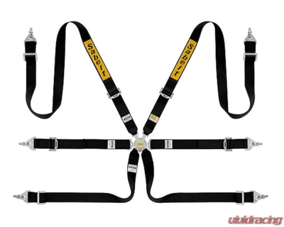 Sabelt FIA8853-2016 6-Point Steel Saloon Rally Racing Harness w/ 2 Inch Black Belts & Straps - CFCI2210S622SU2F