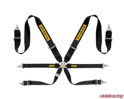 Sabelt FIA8853-2016 Steel Saloon Rally 6-Point Racing Harness w/ 3 Inch Shoulder Straps | 2 Inch Lap & Sub Belts - Black - CFCI2335S632SD2F