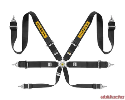 Sabelt FIA8853-2016 Steel Saloon Rally Racing Harness w/ 3 Inch Black Straps & Belts - CFCI2335S633SU2F