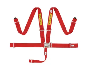 Sabelt SFI 16.1 Steel Saloon Harness 3 Inch Latch & Link - Red