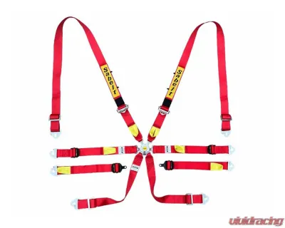 Sabelt FIA8853-2016 Enduro Silver Saloon 2 Inch Double Lap Racing Harness - Red - CFCI42100056