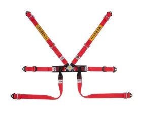 Sabelt FIA8853-2016 Silver Formula Racing Harness w/ 2-Inch Red Pull Up Straps & Belts