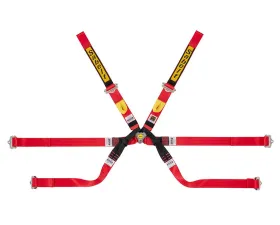 Sabelt Gold Super Formula FIA8853-2016 6-Point Lightweight Harness 2 Inch Pull Up - Red