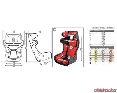Sabelt GT-Pad Seat Red Padding Kit - Size Medium - RCGTPADKITMR