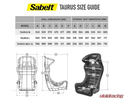 Sabelt Taurus FIA 8855-1999 Fiberglass Seat - Size Large - RFSETAURUSN