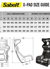 Sabelt X-Pad FIA 8855-1999 Fiber Glass Seat - Size Large                                     - RFSEXPADNR - Image 5
