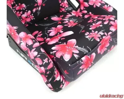 NRG Frp Bucket Seat Prisma- Japanese Cherry Blossom ed In Vegan Material Pink Pearlized Back Plus Phone Pockets Medium - FRP-303-SAKURA
