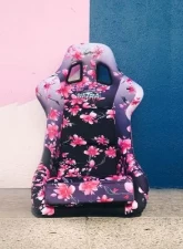 NRG Frp Bucket Seat Prisma- Japanese Cherry Blossom ed In Vegan Material Pink Pearlized Back Plus Phone Pockets Medium                                     - FRP-303-SAKURA - Image 10
