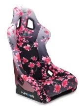 NRG Frp Bucket Seat Prisma- Japanese Cherry Blossom ed In Vegan Material Pink Pearlized Back Plus Phone Pockets Medium                                     - FRP-303-SAKURA - Image 2
