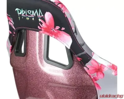 NRG Frp Bucket Seat Prisma- Japanese Cherry Blossom ed In Vegan Material Pink Pearlized Back Plus Phone Pockets Medium - FRP-303-SAKURA